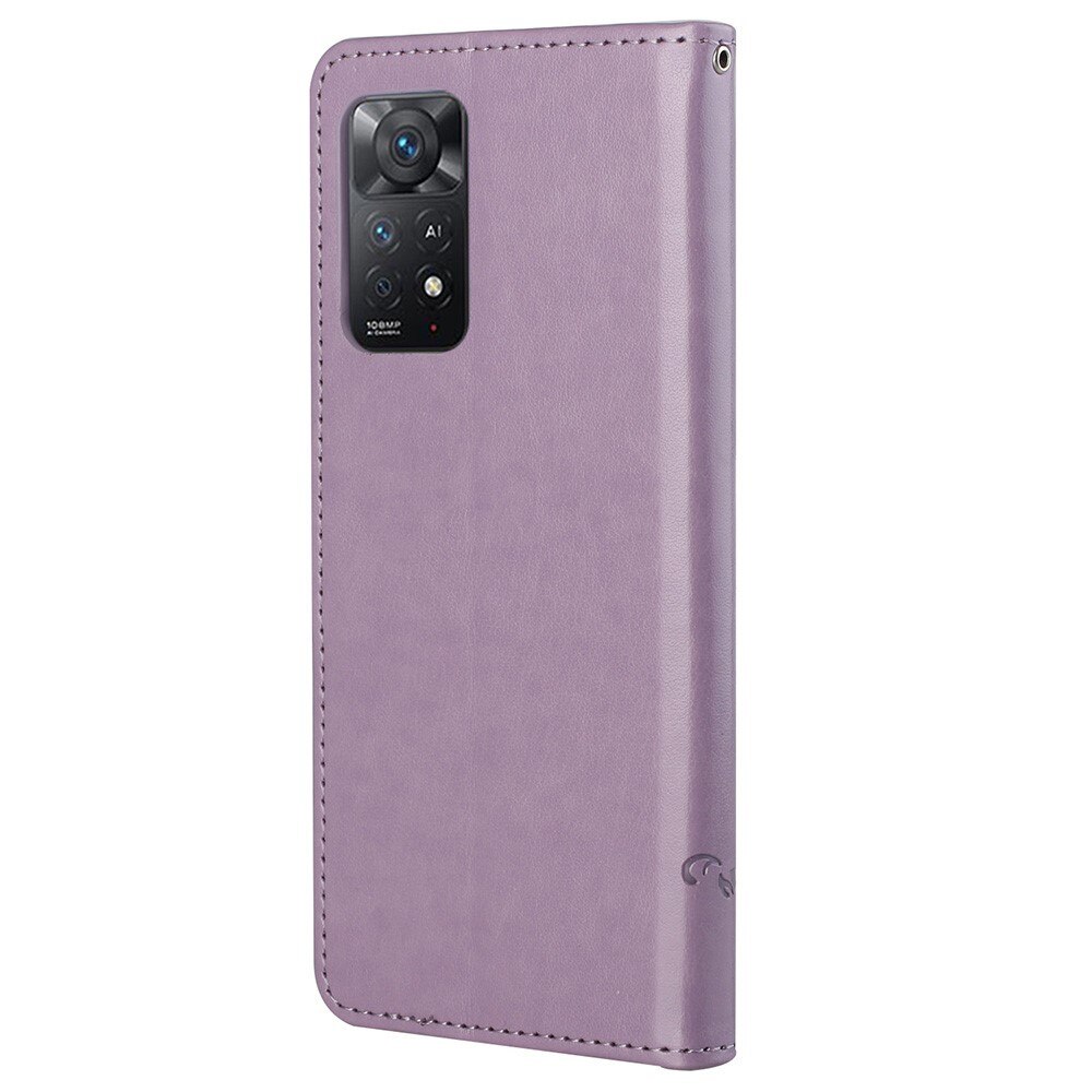 Læderetui Sommerfugle Xiaomi Redmi Note 11 Pro Lilla