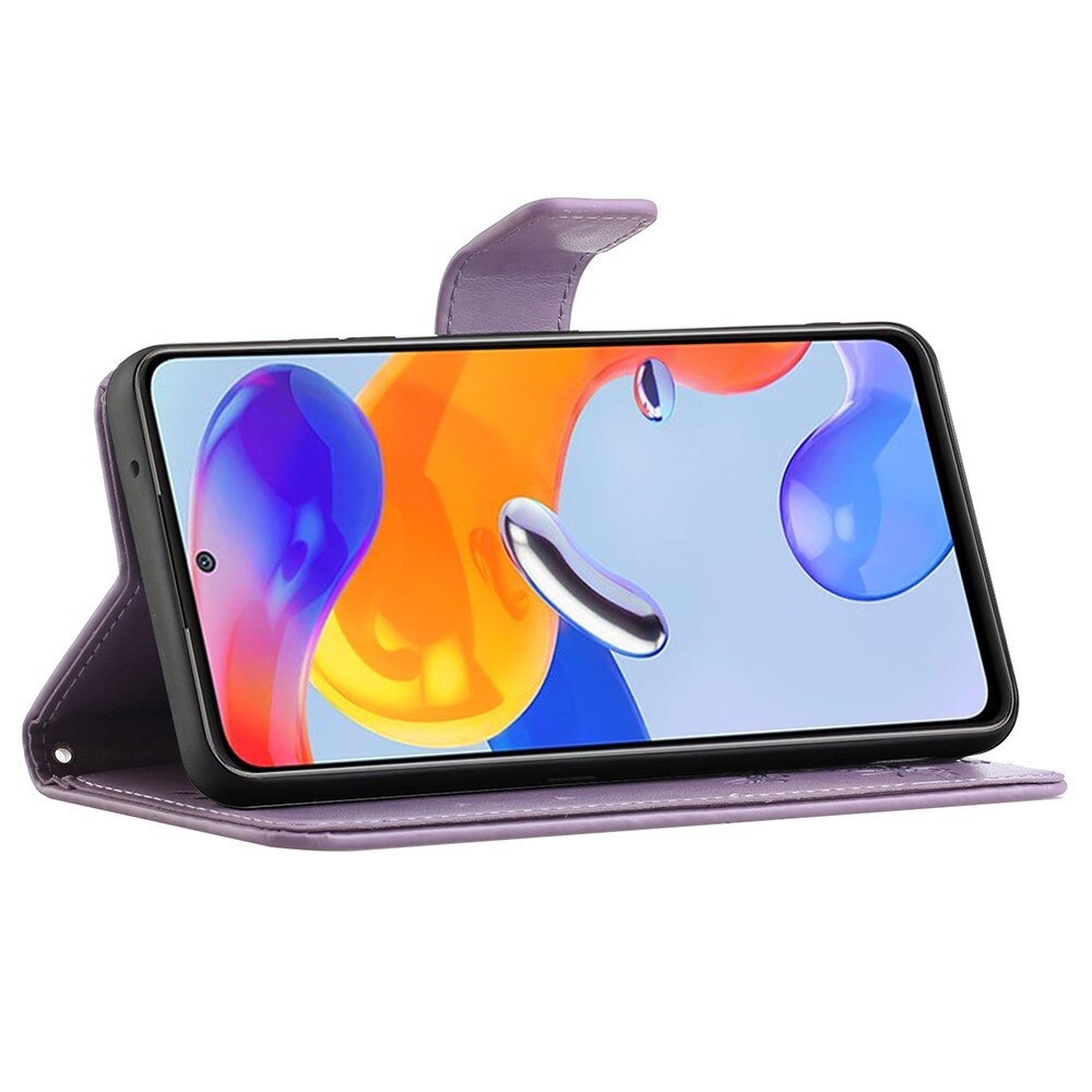 Læderetui Sommerfugle Xiaomi Redmi Note 11 Pro Lilla