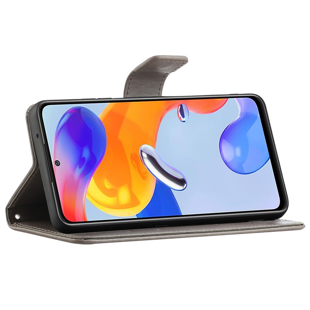 Læderetui Sommerfugle Xiaomi Redmi Note 11 Pro Grå