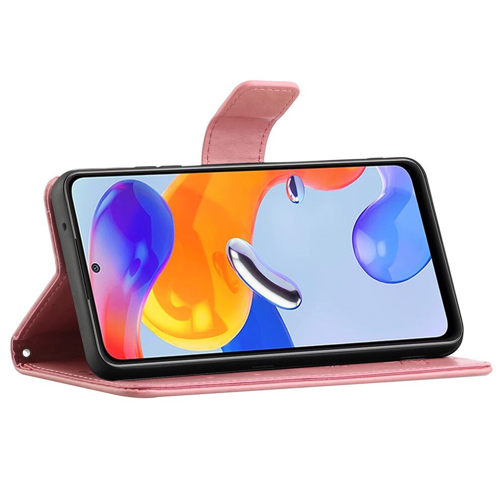 Læderetui Sommerfugle Xiaomi Redmi Note 11 Pro Lyserød