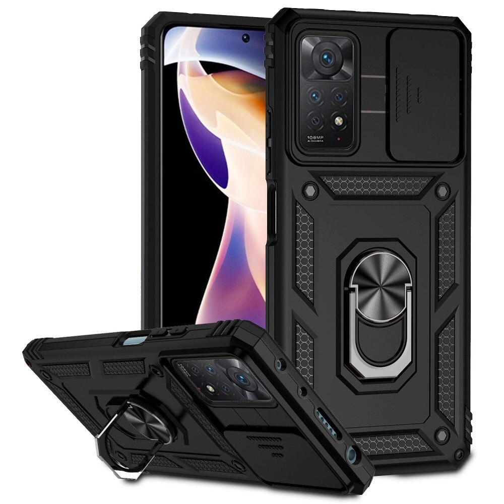 Hybridcover Ring+Camera Protection Xiaomi Redmi Note 11 Pro svart