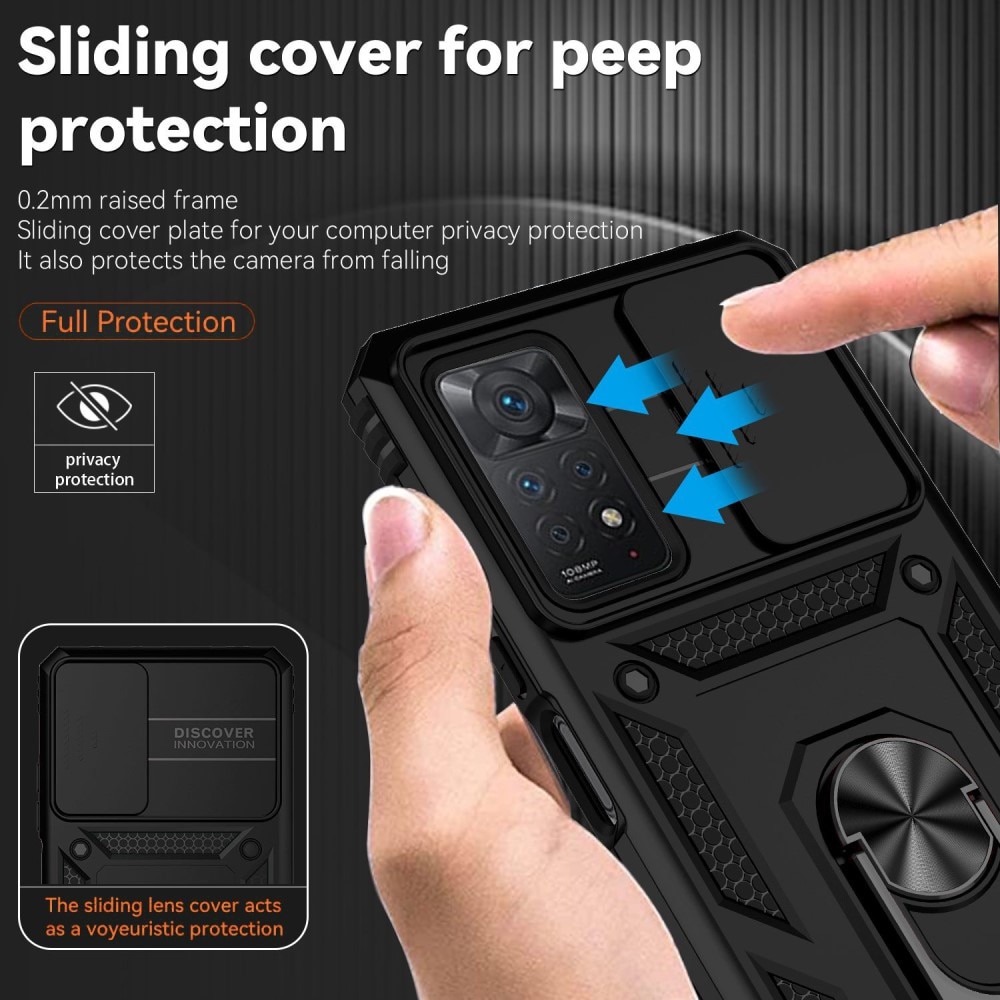 Hybridcover Ring+Camera Protection Xiaomi Redmi Note 11 Pro svart