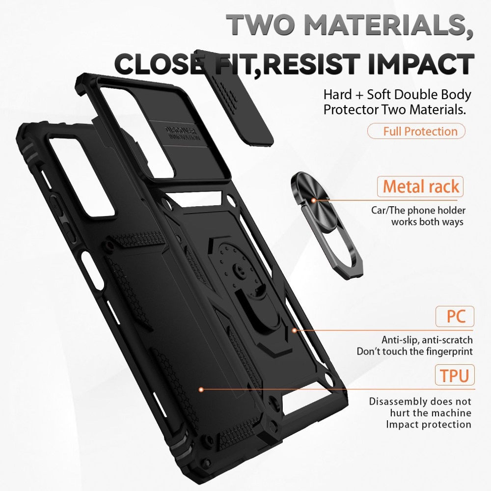 Hybridcover Ring+Camera Protection Xiaomi Redmi Note 11 Pro svart