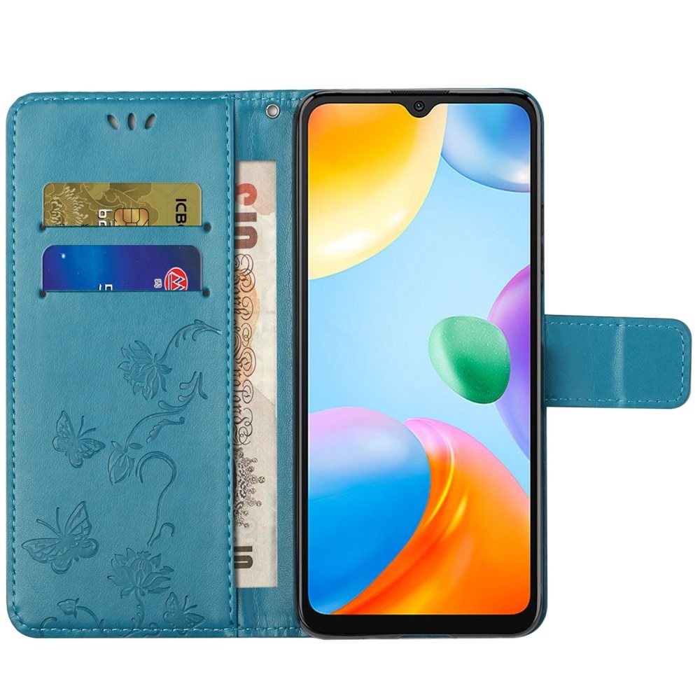 Læderetui Sommerfugle Xiaomi Redmi 10C blå
