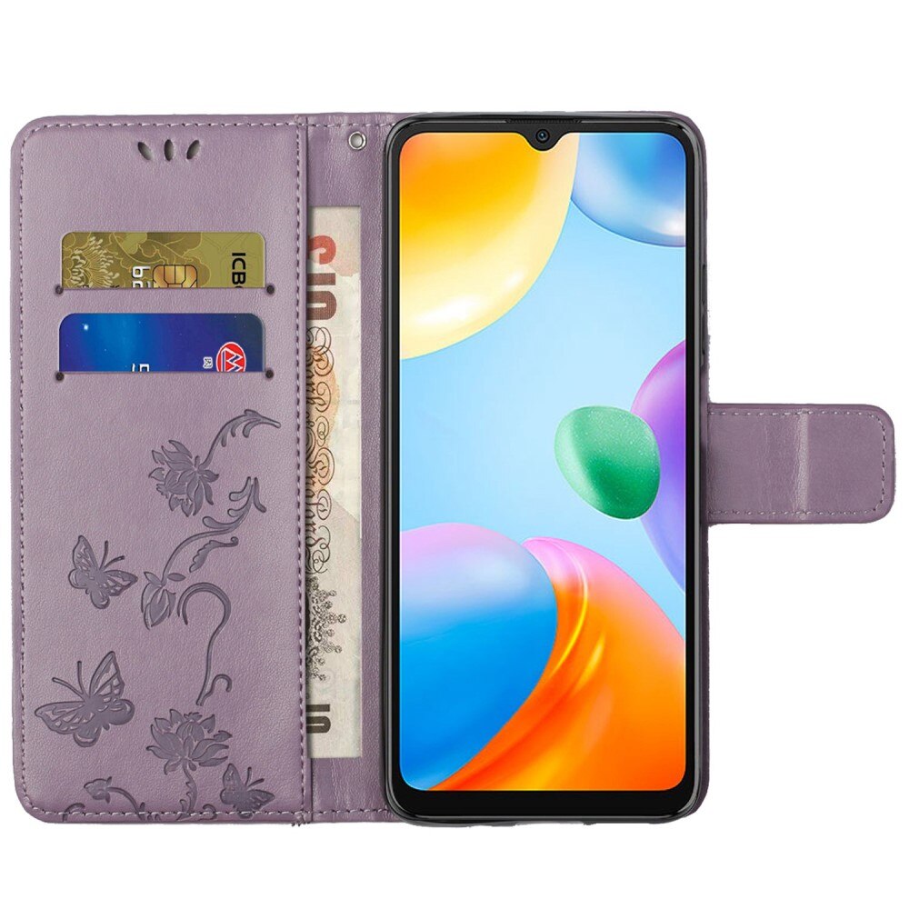 Læderetui Sommerfugle Xiaomi Redmi 10C Lilla