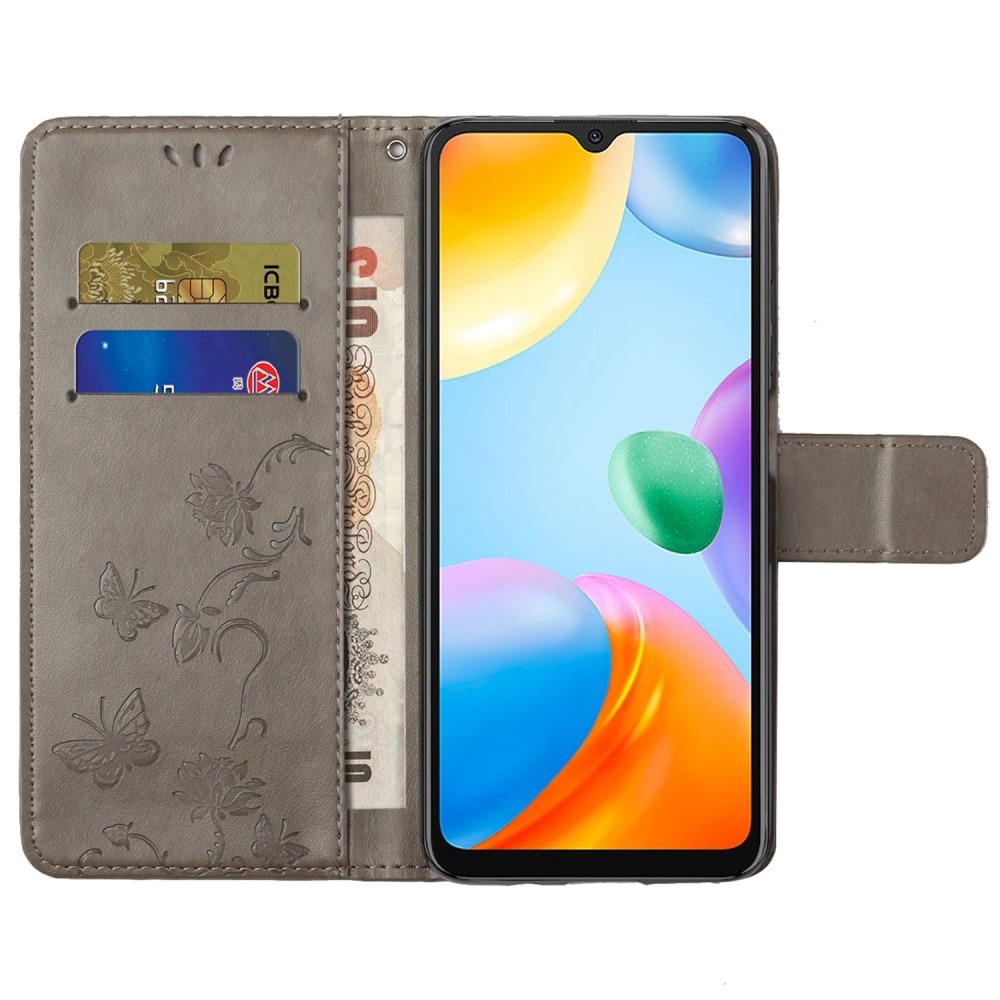 Læderetui Sommerfugle Xiaomi Redmi 10C Grå