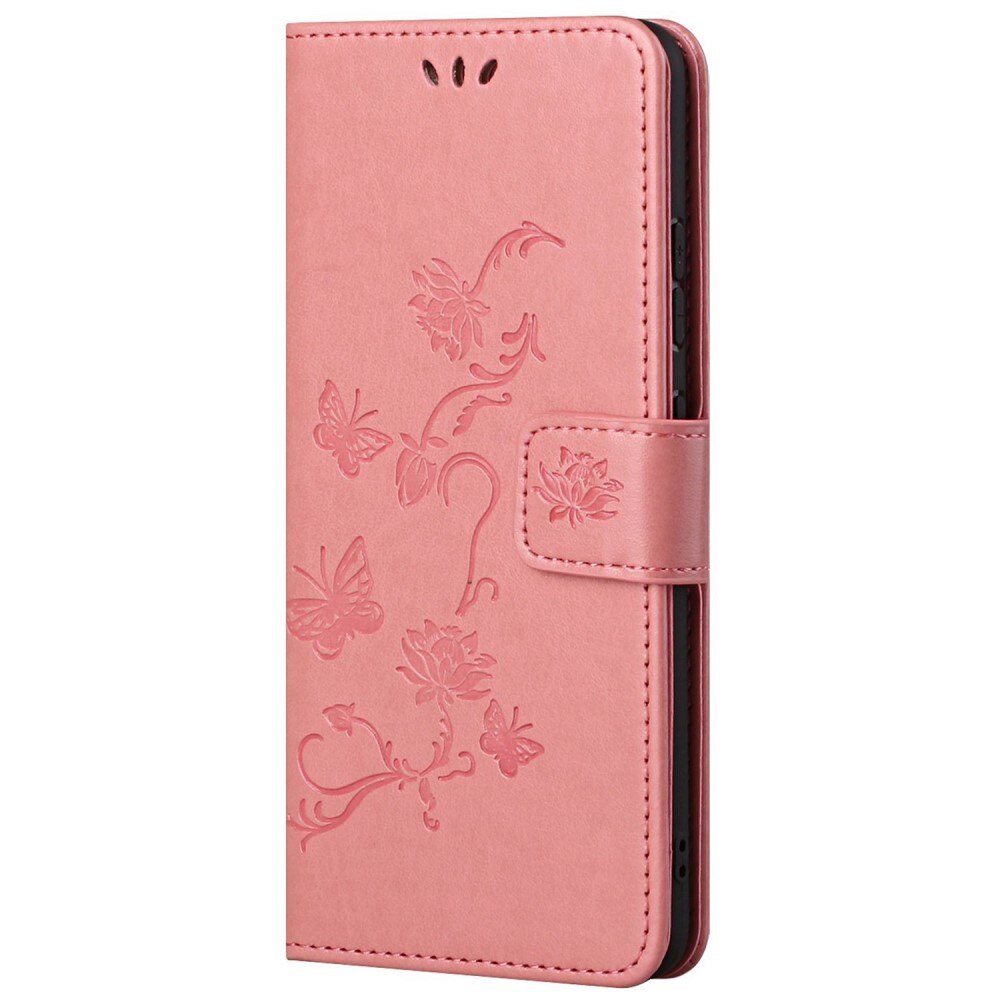 Læderetui Sommerfugle Xiaomi Redmi 10C Lyserød