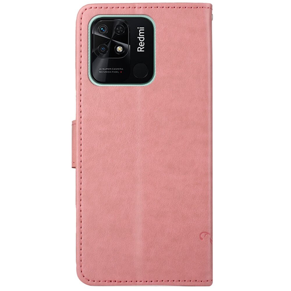 Læderetui Sommerfugle Xiaomi Redmi 10C Lyserød