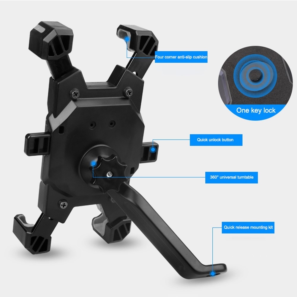 Mobilholder motorcykel universal sort