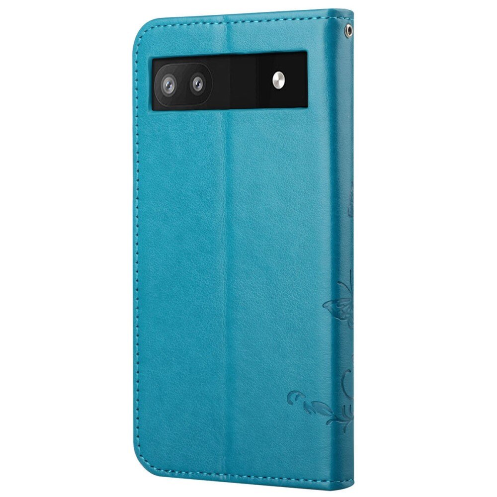 Læderetui Sommerfugle Google Pixel 6a Blå