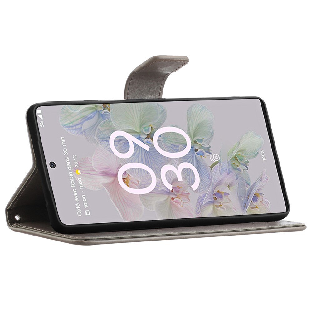 Læderetui Sommerfugle Google Pixel 6a Grå