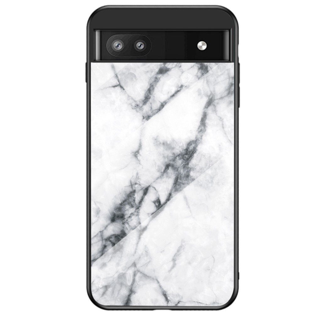 Cover Hærdet Glas Google Pixel 6a hvid marmor