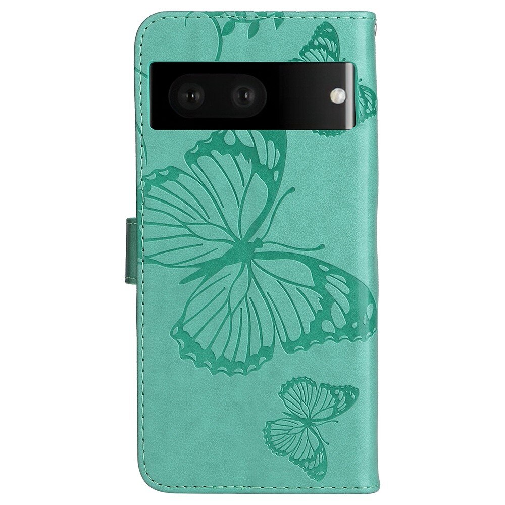 Læderetui Sommerfugle Google Pixel 7 Grøn