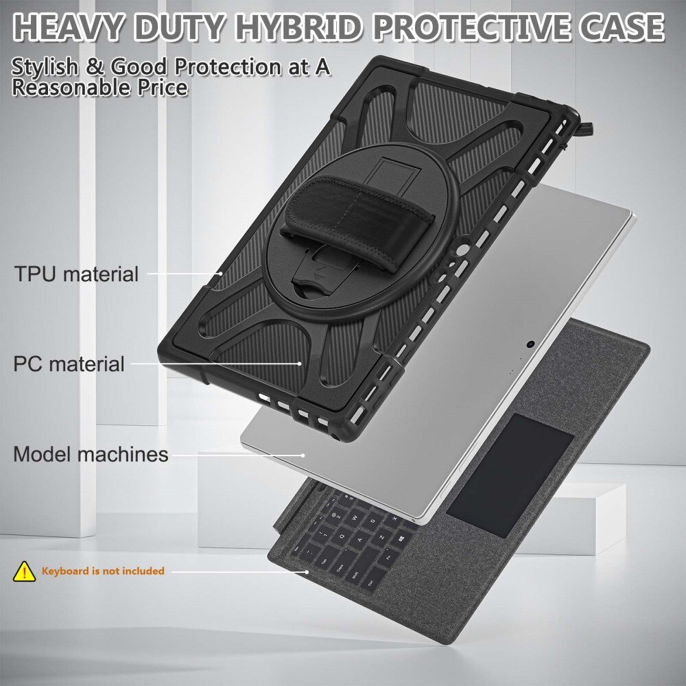 Stødsikker Hybridcover Microsoft Surface Pro 4/5/6/7/7 Plus  sort