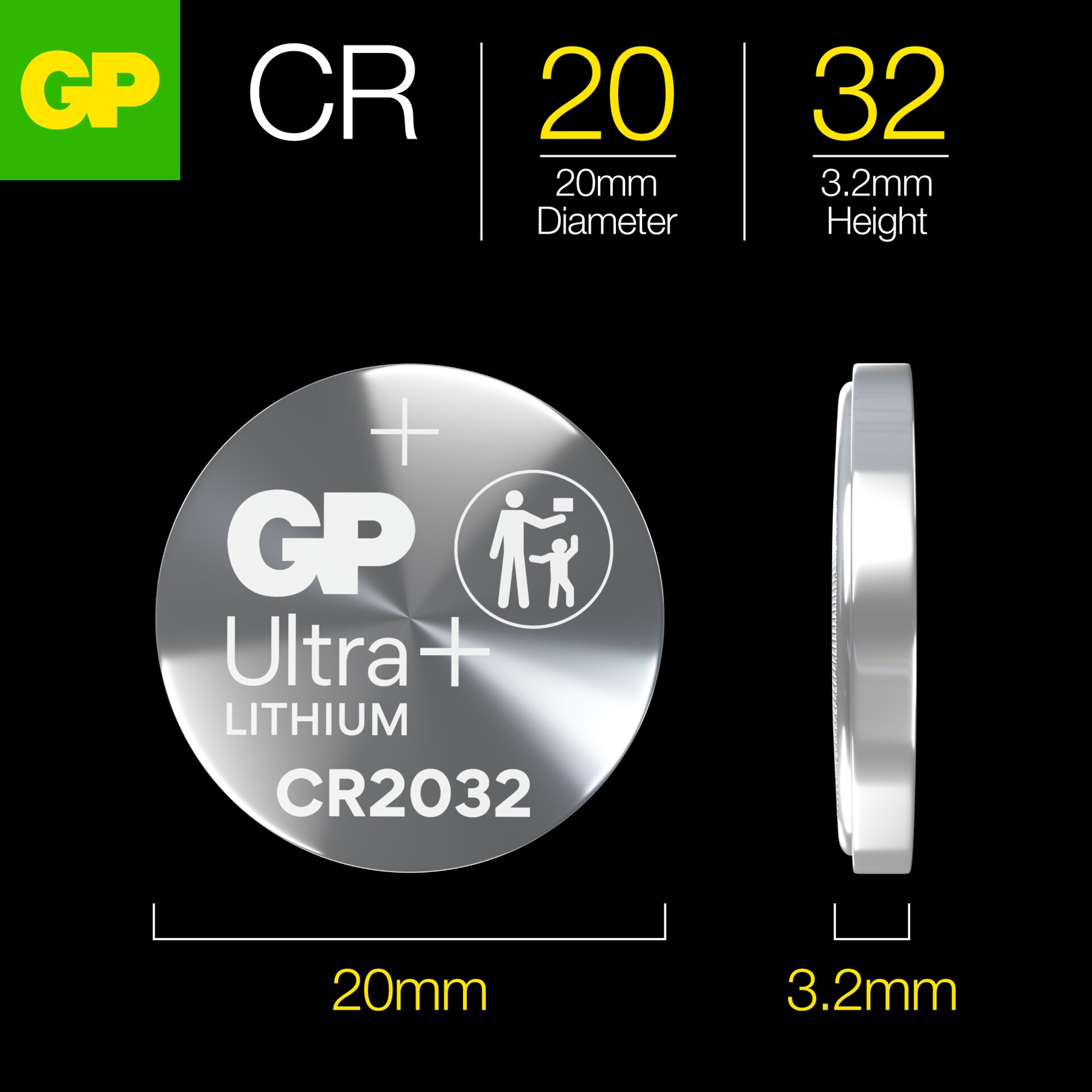 Batteri Knapcelle Lithium CR2032 (4-pak)