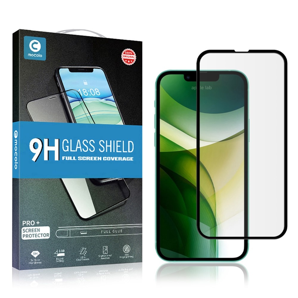 Full-fit Hærdet Glas Skærmbeskytter iPhone 13 Mini sort