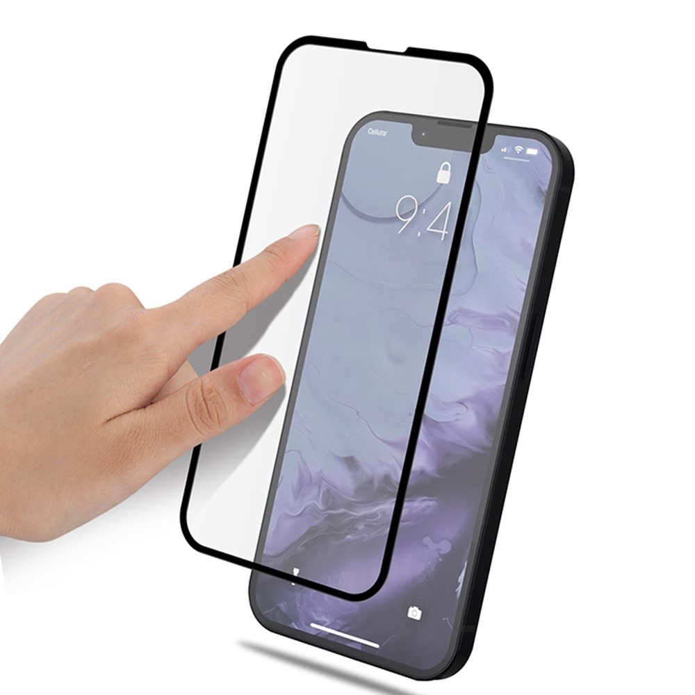 Full-fit Hærdet Glas Skærmbeskytter iPhone 13/13 Pro sort