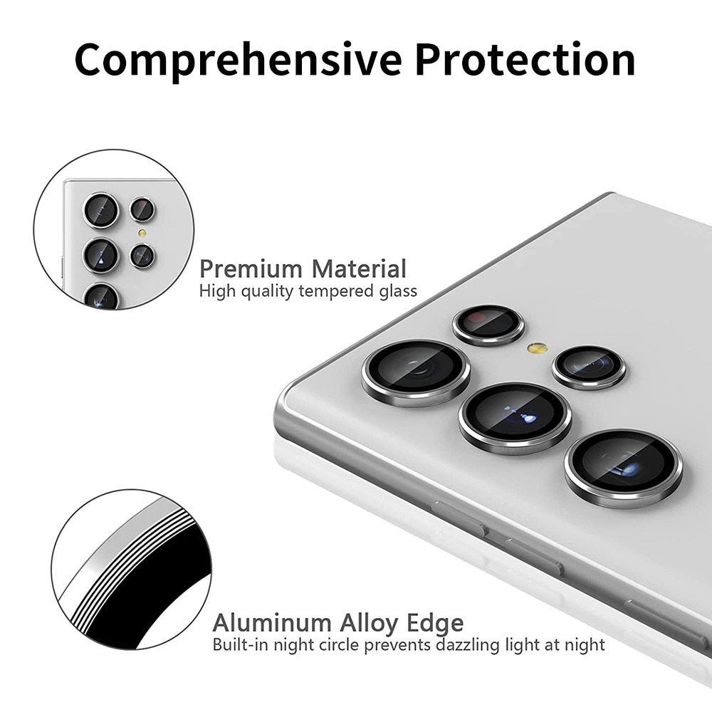 Linsebeskytter Aluminium Samsung Galaxy S22 Ultra sølv