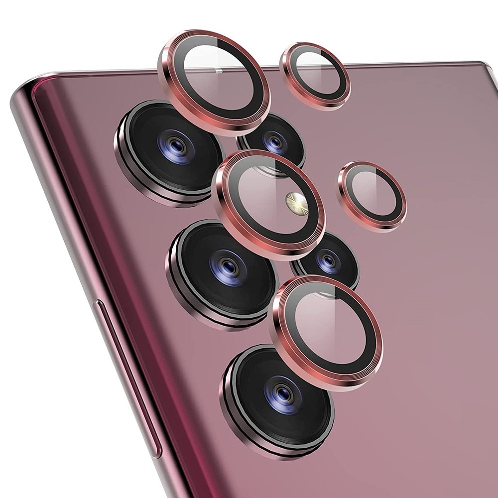 Linsebeskytter Aluminium Samsung Galaxy S22 Ultra rød