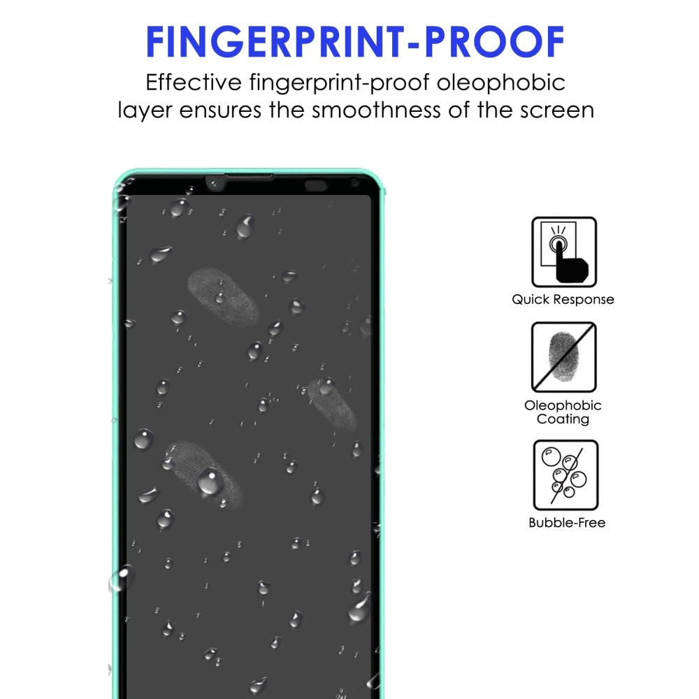 Full-fit Hærdet Glas Skærmbeskytter Sony Xperia 10 IV sort