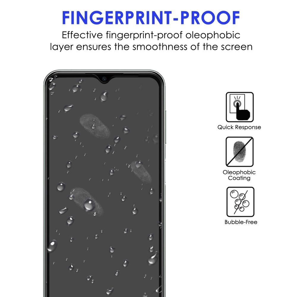 Full-fit Hærdet Glas Skærmbeskytter Samsung Galaxy A23 sort