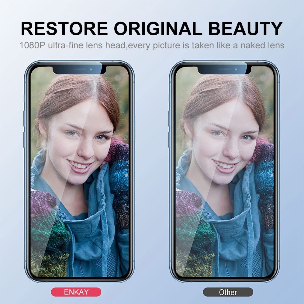 Glitter Linsebeskytter Aluminium iPhone 13 Pro Max lyseblå