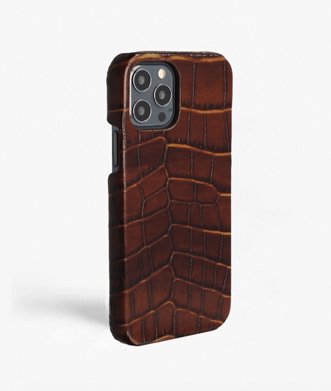 Cover iPhone 12/iPhone 12 Pro Croco Brun