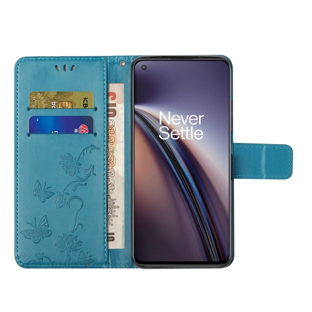 Læderetui Sommerfugle  OnePlus Nord CE 5G Blå