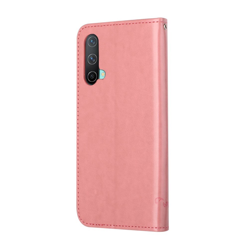 Læderetui Sommerfugle  OnePlus Nord CE 5G Lyserød