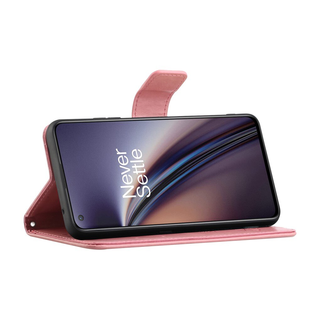 Læderetui Sommerfugle  OnePlus Nord CE 5G Lyserød