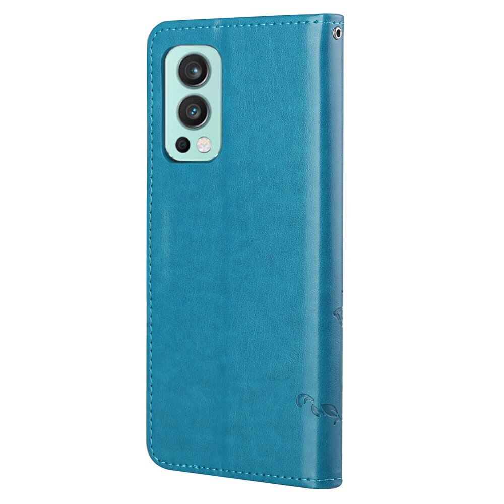 Læderetui Sommerfugle  OnePlus Nord 2 5G Blå