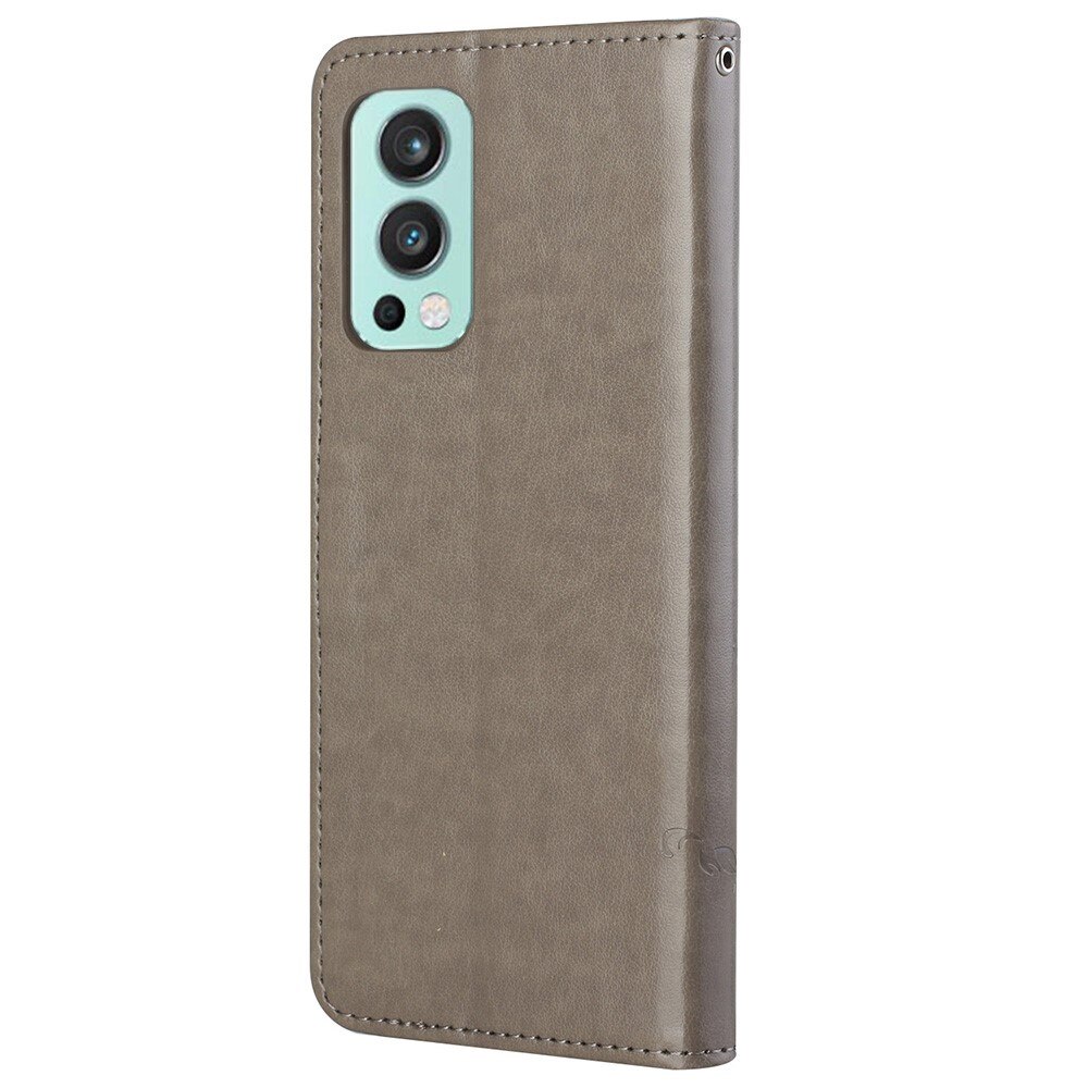 Læderetui Sommerfugle  OnePlus Nord 2 5G Grå