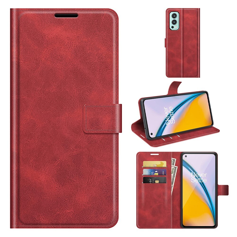 Leather Wallet OnePlus Nord 2 5G Red