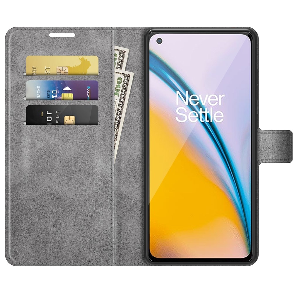 Leather Wallet OnePlus Nord 2 5G Grey