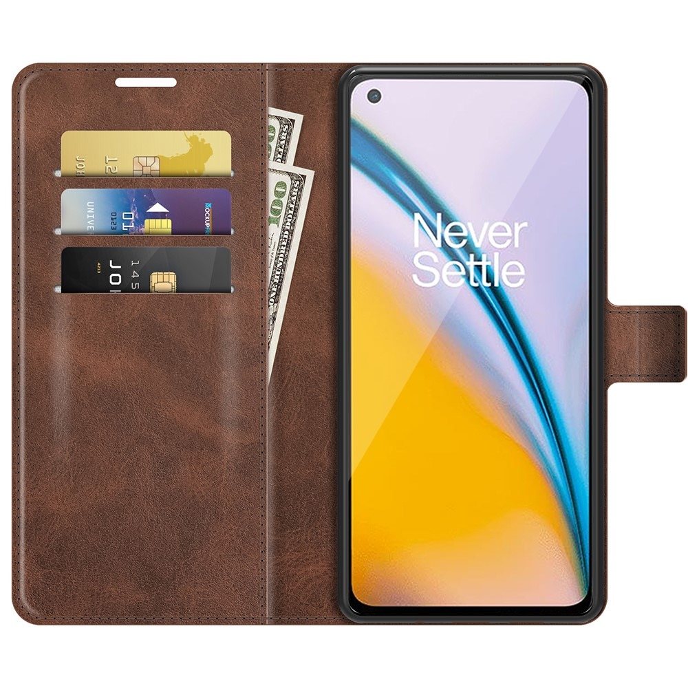 Leather Wallet OnePlus Nord 2 5G Brown