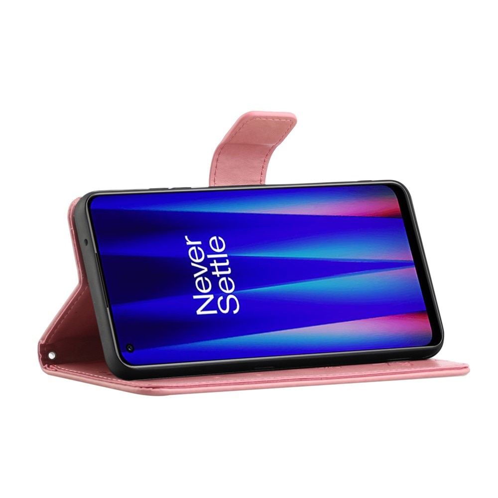 Læderetui Sommerfugle  OnePlus Nord CE 5G Lyserød