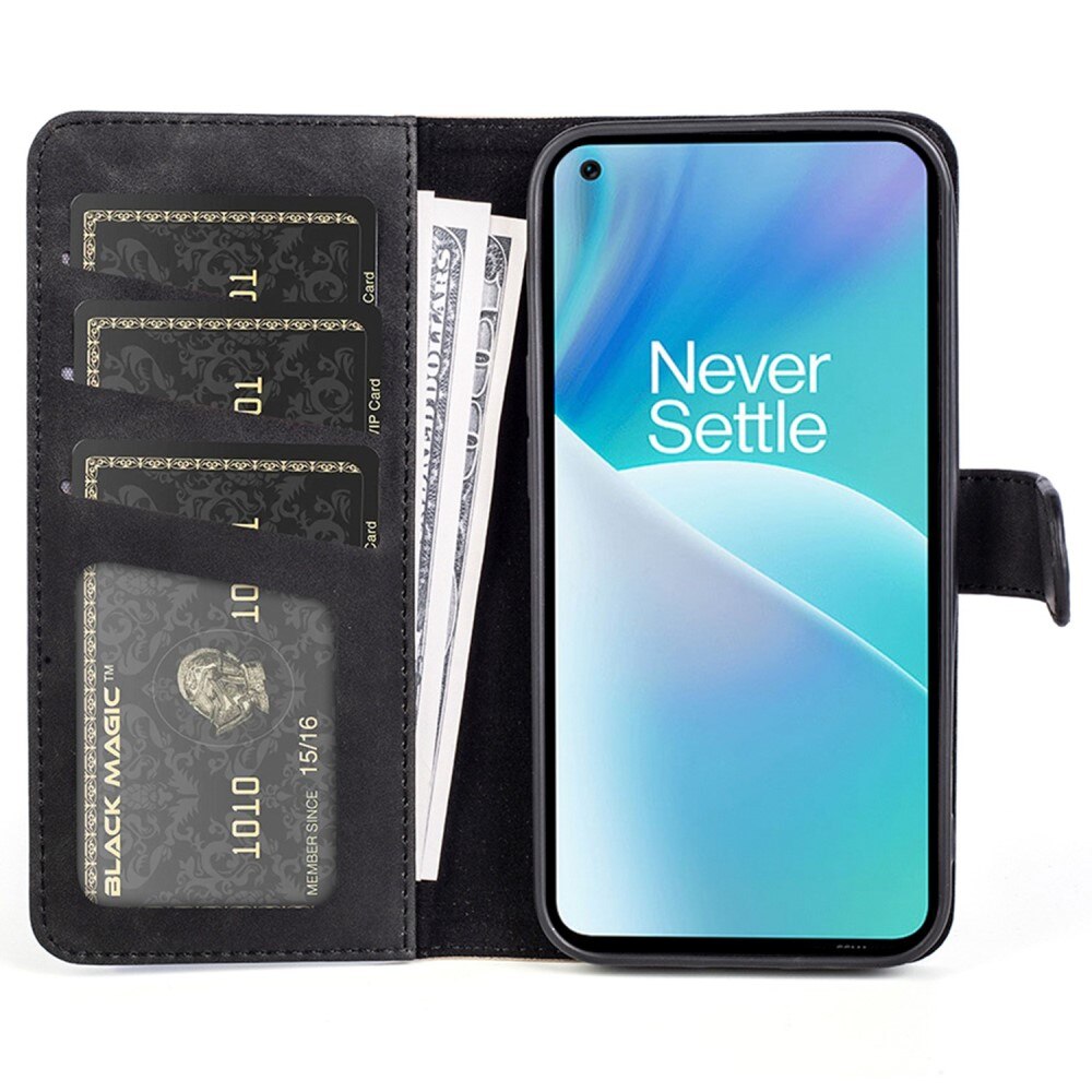 Color Splicing Tegnebogsetui OnePlus Nord 2T 5G sort