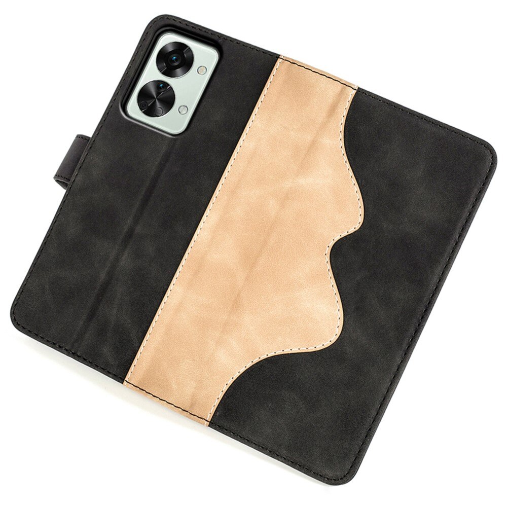 Color Splicing Tegnebogsetui OnePlus Nord 2T 5G sort