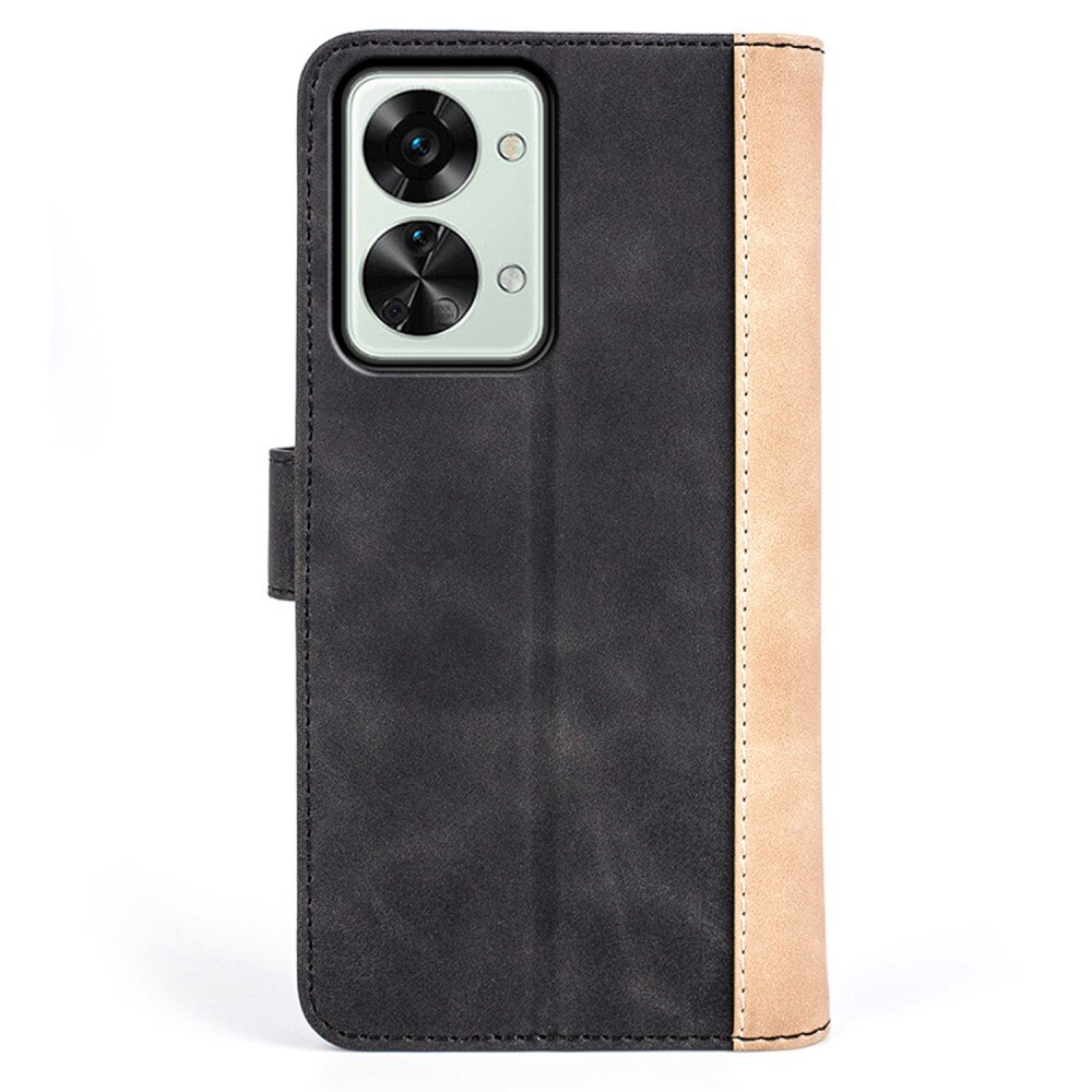 Color Splicing Tegnebogsetui OnePlus Nord 2T 5G sort
