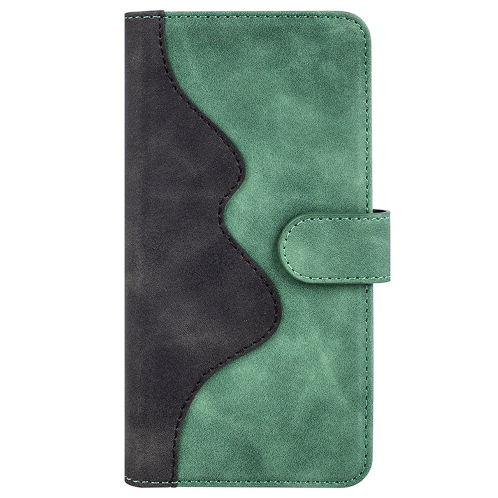 Color Splicing Tegnebogsetui OnePlus Nord 2T 5G grøn