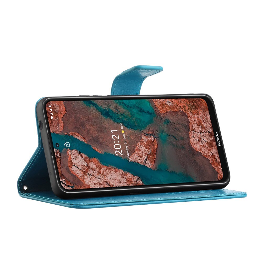Læderetui Sommerfugle Nokia X20/X10 Blå