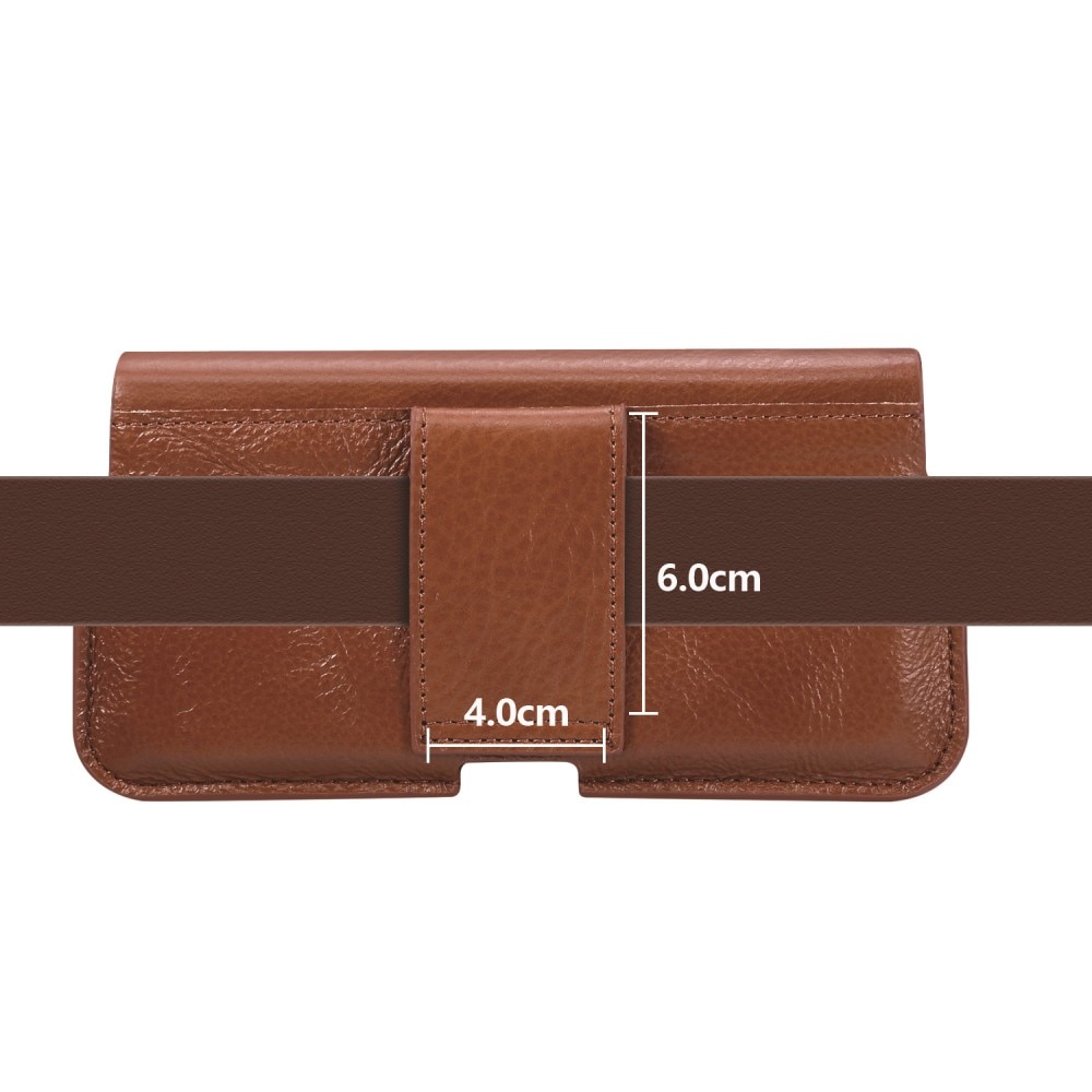 Bæltetaske mobil Læder M brun