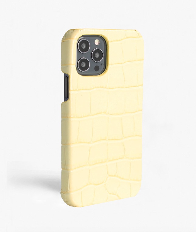 Cover iPhone 12/iPhone 12 Pro Croco Gul