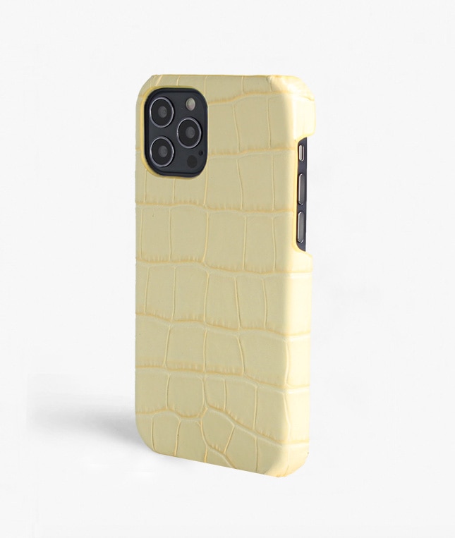 Cover iPhone 12/iPhone 12 Pro Croco Gul