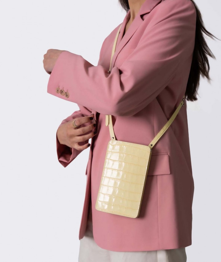 Smart Crossbody Taske Croco Yellow