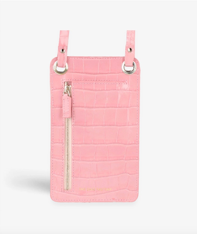 Smart Crossbody Taske Croco Lyserød