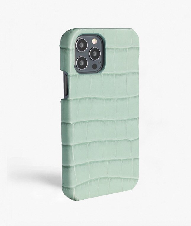 Cover iPhone 12/iPhone 12 Pro Croco Lysegrøn