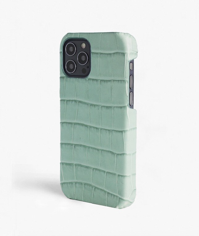Cover iPhone 12/iPhone 12 Pro Croco Lysegrøn
