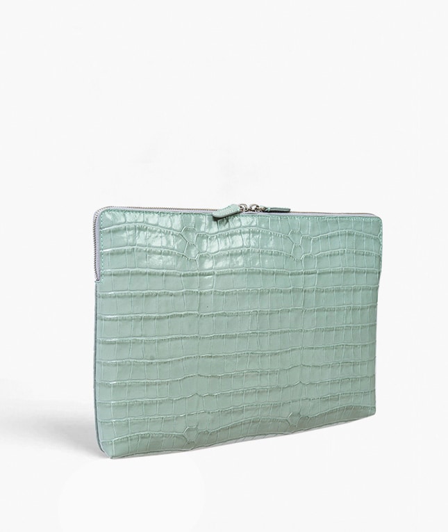 Computertaske 15" Croco Pastell Teal