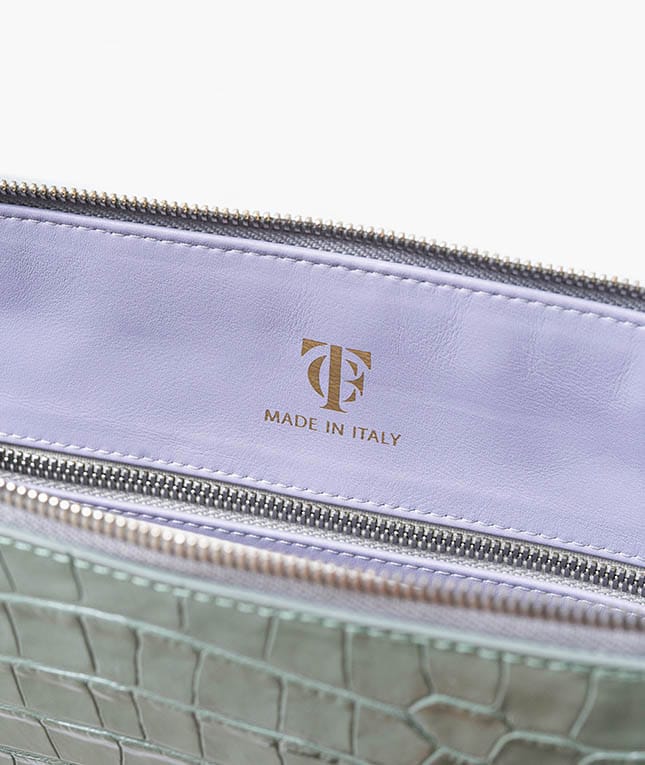 Computertaske 15" Croco Pastell Teal